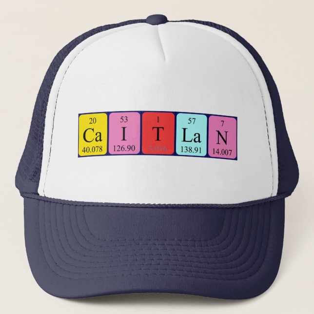 Boné Nome da mesa periódica Caitlan que (Frente)