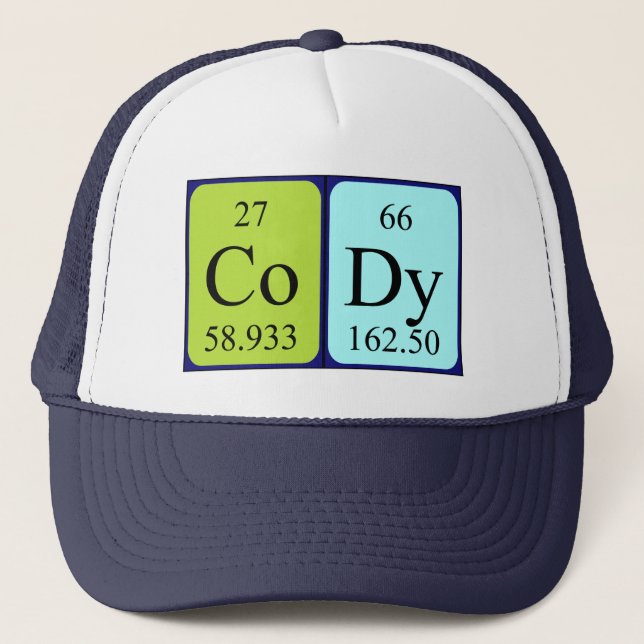 Boné Nome da mesa periódica Cody que (Frente)