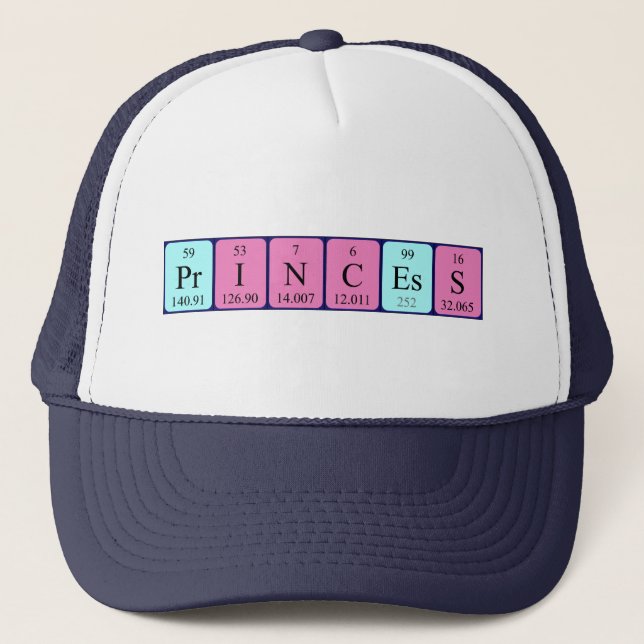 Boné Nome da mesa periódica da Princesa que (Frente)