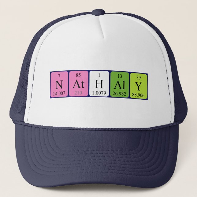 Boné Nome da mesa periódica de Nathaly que (Frente)