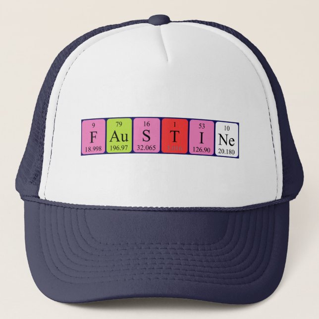 Boné Nome da mesa periódica Faustine que (Frente)