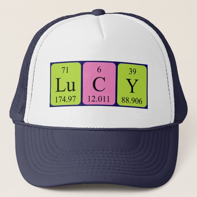 Boné Nome da mesa periódica Lucy que (Frente)