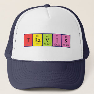 Boné Nome da mesa periódica Travis que
