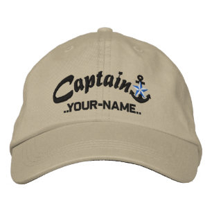 Boné Nome de Âncora do Capitão Estrela Personalizado Pr