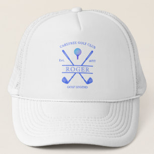 Boné Nome de Clube de Golfe Clássico Moderno Azul