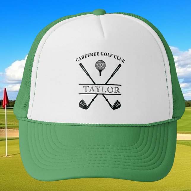 Boné Nome de Clube de Golfe Personalizado Verde Branco (Criador carregado)