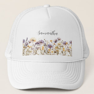 Boné Nome de Flor Silvestre Floral Roxa