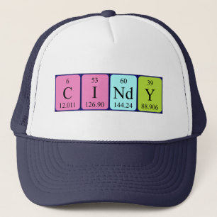 Boné Nome de mesa periódica Cindy que