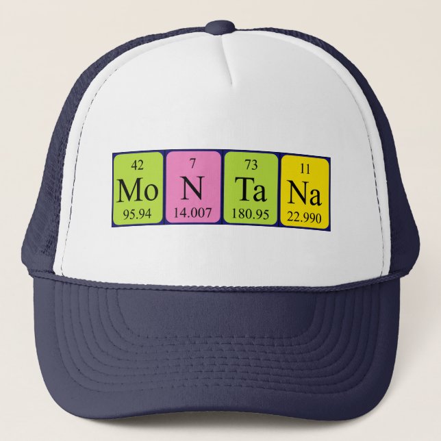 Boné Nome de mesa periódica de Montana que (Frente)