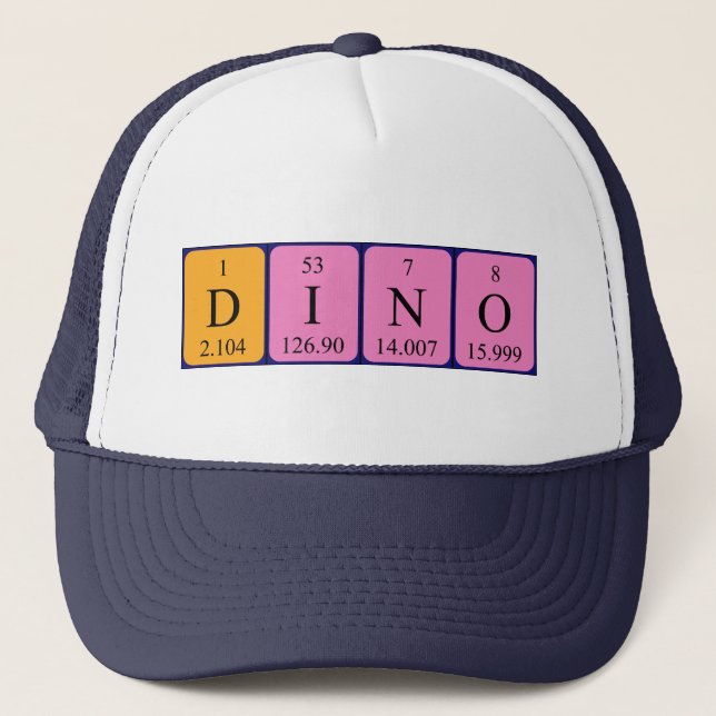 Boné Nome de mesa periódica do Dino que (Frente)