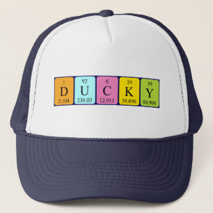 Boné Nome de mesa periódica Ducky que