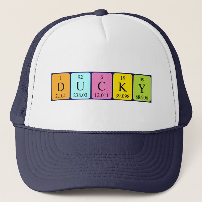 Boné Nome de mesa periódica Ducky que (Frente)
