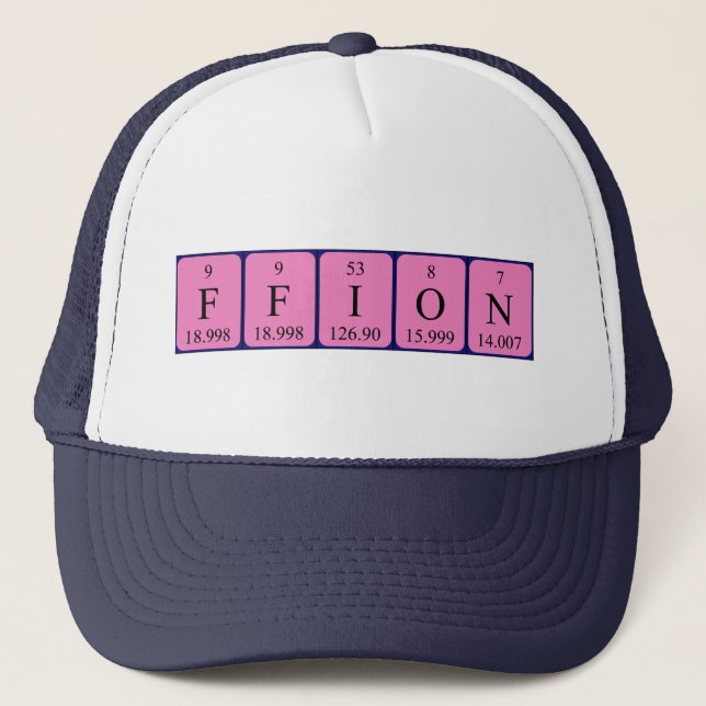 Boné Nome de mesa periódica Ffion que (Frente)