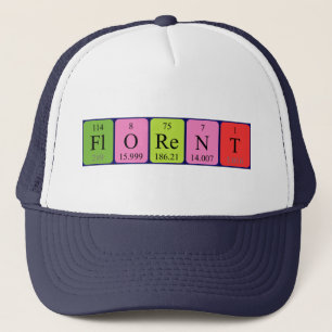 Boné Nome de mesa periódica Florent que