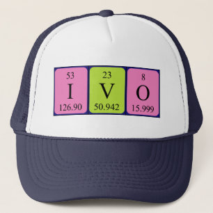 Boné Nome de mesa periódica Ivo que