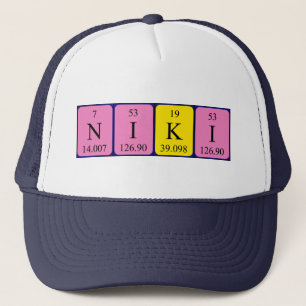 Boné Nome de mesa periódica Niki que