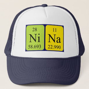 Boné Nome de mesa periódica Nina que