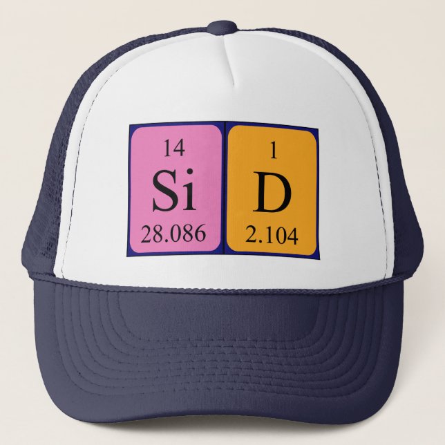 Boné Nome de mesa periódica Sid que (Frente)