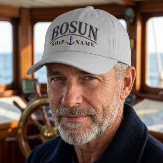 Boné Nome de Navio Personalizado Bosun