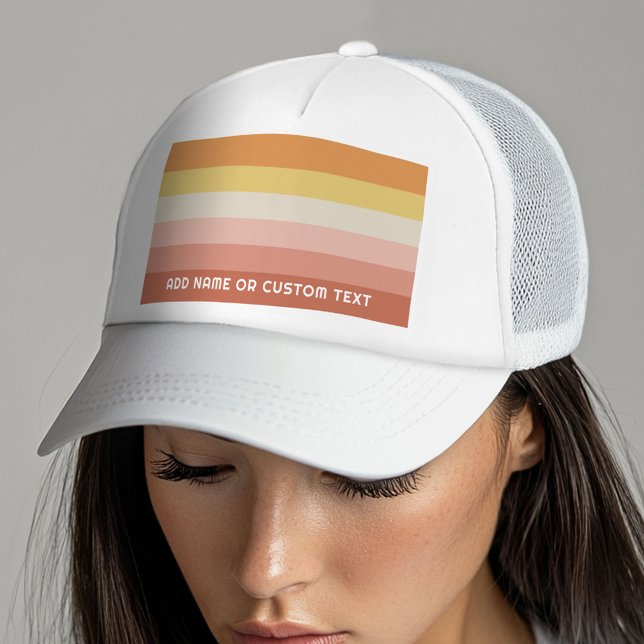 Boné Nome de Série das faixas mínimas das faixas latera (Custom Trucker Hat with Custom Text)