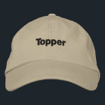 Boné Nome de Texto do Topo da Cores do Khaki Personaliz<br><div class="desc">Nome do Texto Topper com o bloco da Oesco Font Hats ou Bonés Texto a cores pretas, Khaki color Hat É muito útil para estudantes de escola ou de faculdade Topper da turma da escola ou da faculdade Bonitos e Legal chapéus para estudantes</div>