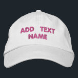 Boné Nome de Texto Personalizado Bordado do Modelo de H<br><div class="desc">Escolha Cor e Fonte - Design Seus Próprios Chapéus Integrados Personalizados com Texto Personalizado - Nome - Adicionar Seu Texto / Nome / Mais - Escolha Sua Cor / Tamanho / Fonte - Faça seu beisebol exclusivo ou bonés / chapéus exclusivos:) por MIGNED</div>