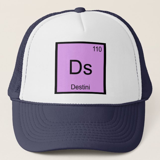 Boné Nome Destini Química Elemento Tabela Periódica (Frente)