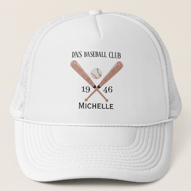 Boné Nome do Clube de Beisebol Personalizado Clássico (Frente)