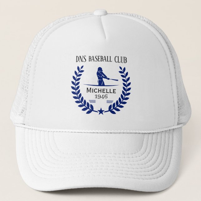 Boné Nome do Clube de Beisebol Personalizado Clássico (Frente)