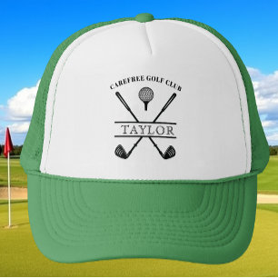 Boné Nome do Clube de Golfe Personalizado Branco Verde
