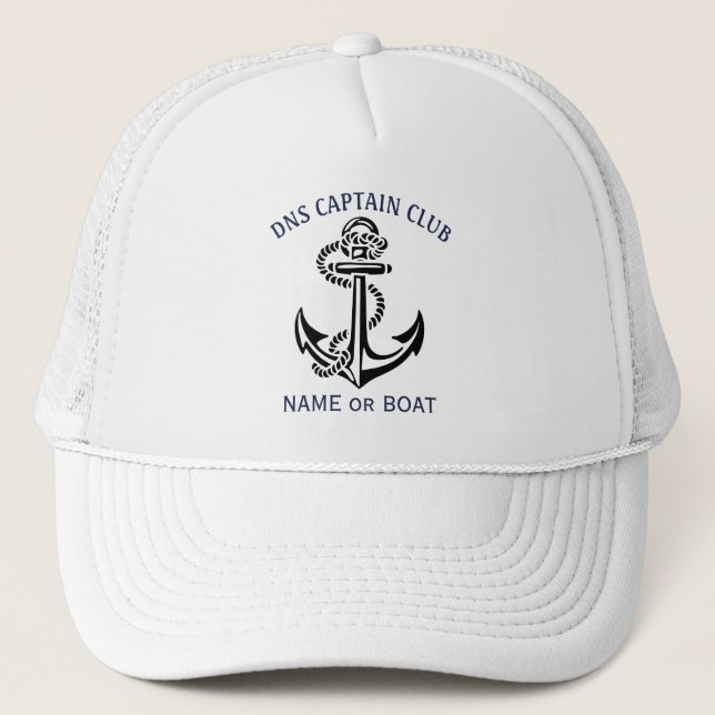 Boné Nome do Seu Barco Capitão  (Frente)
