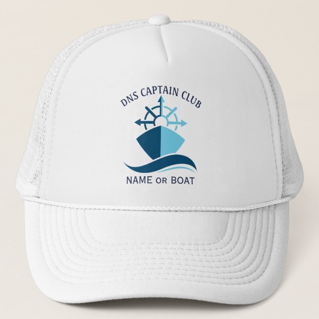 Boné Nome do seu barco Capitão  (Frente)