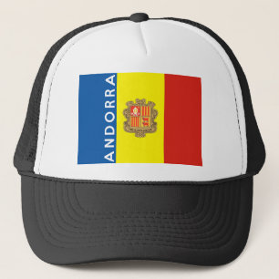 Boné nome do texto da bandeira de país de andorra