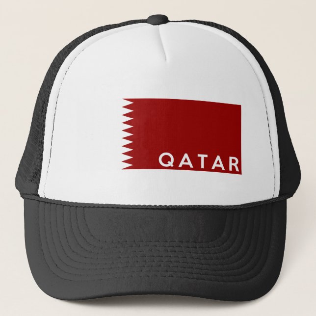 Boné nome do texto da bandeira de país de qatar (Frente)