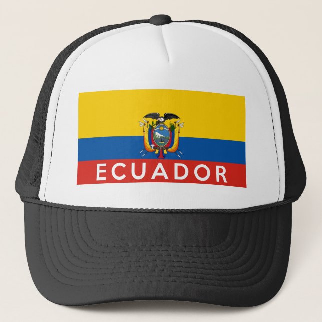 Boné nome do texto do país da bandeira de Equador (Frente)