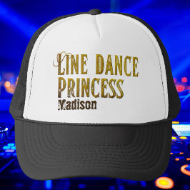 Boné Nome dourado da princesa de dança de linha