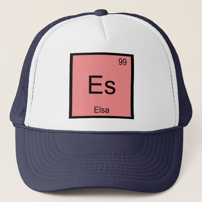 Boné Nome Elsa Química Elemento Tabela Periódica (Frente)