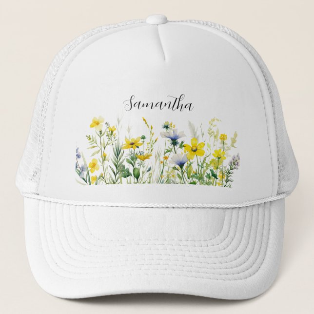 Boné Nome Floral Amarelo (Frente)