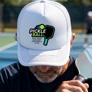 Boné Nome Moderno Simples do Clube de Pickleball Preto