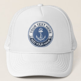 Boné Nome Monograma Personalizado do Capitão de Barco N