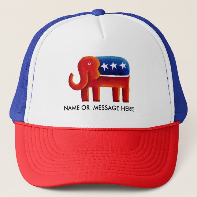 Boné Nome ou Mensagem Personalizada do Elefante Republi (Frente)