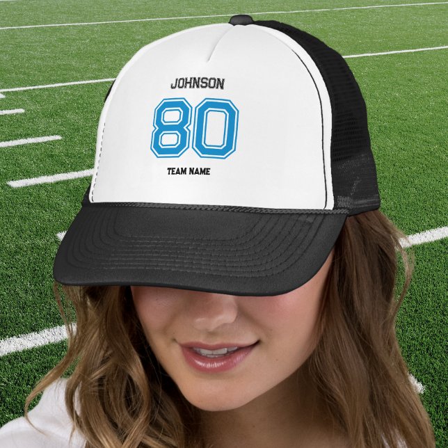 Boné Nome Personalizado da Equipe Esportiva Azul, Númer (Criador carregado)