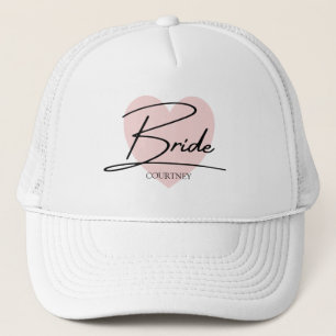 Boné Nome Personalizado do Coração Cor-de-Rosa do Scrip