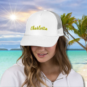 Boné Nome Personalizado Preto Cor Amarelo-Neão