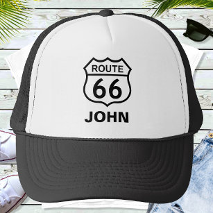 Boné Nome Personalizado Route 66 Sign Trucker Hat