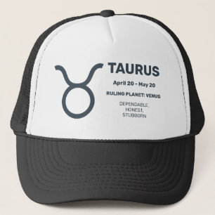 Boné Nome Personalizado / Sinal de Zodíaco Texto Taurus