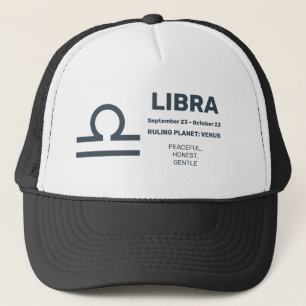 Boné Nome Personalizado / Texto Símbolo Zodíaco Libra
