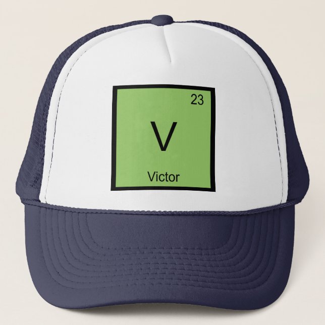 Boné Nome Victor Elemento Químico Tabela Periódica (Frente)