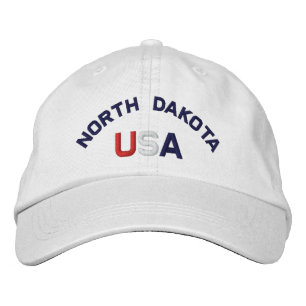 Boné North Dakota USA Embroidered White Hat