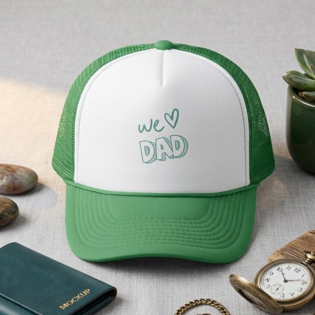 Boné Nós Amamos o Papai Design Verde e Branco (Criador carregado)